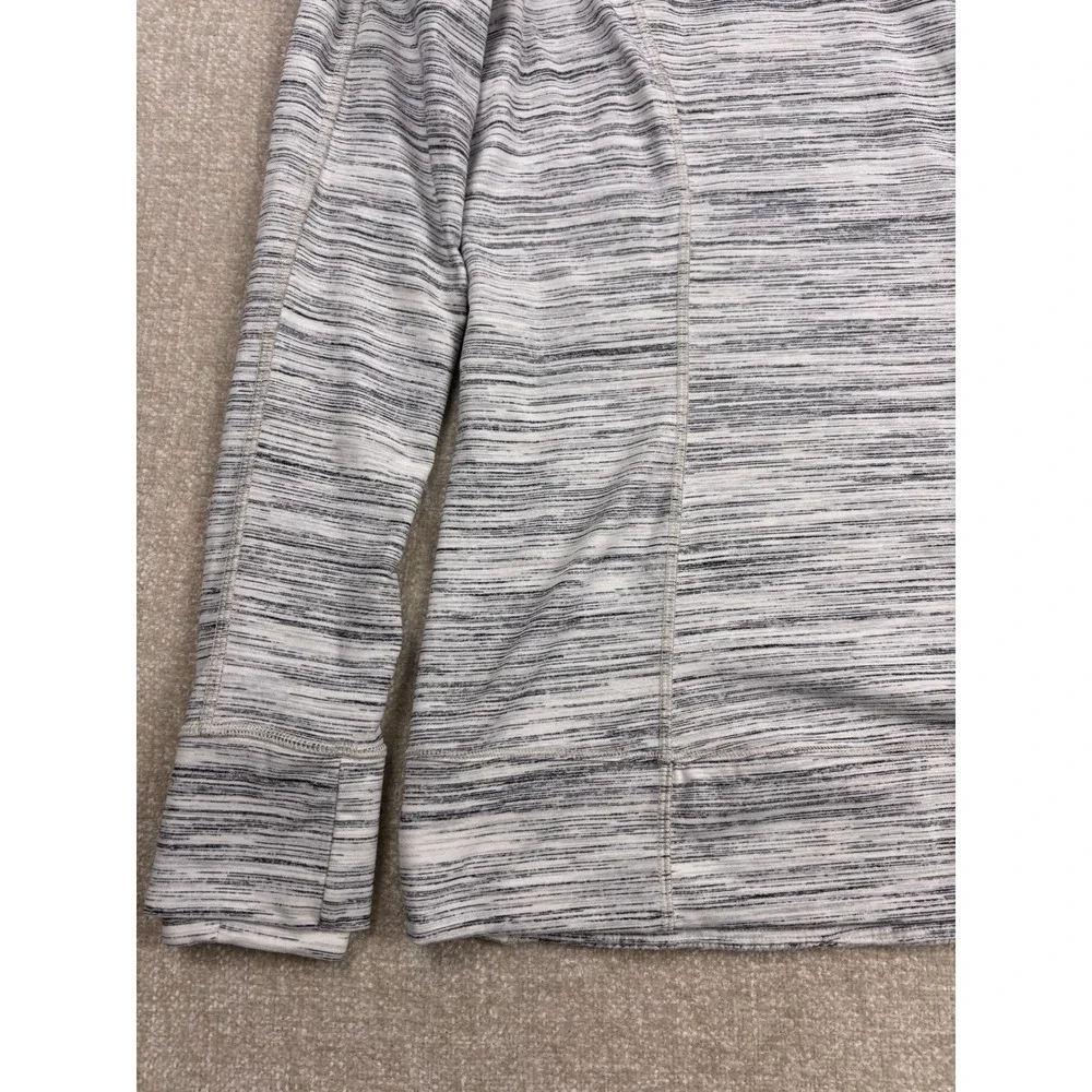 Lululemon Space Dye Crossover Hooded Pullover Running Top White Black Size 8